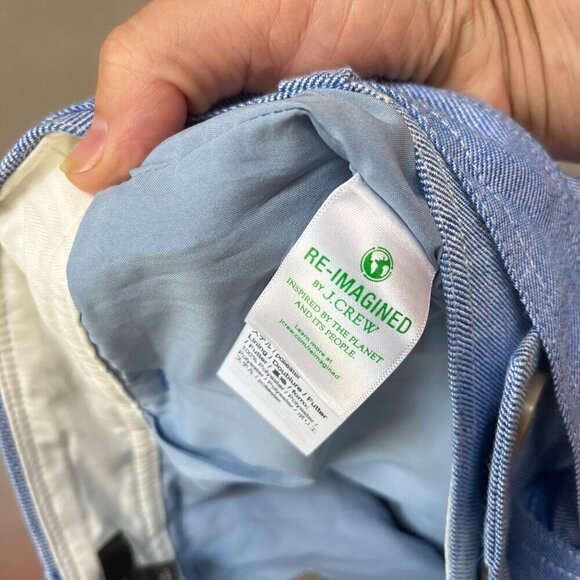 NEW J.Crew Women's Blue Button-Front Belted Skirt Size 0 Linen‎ Blend - Picture 5 of 7